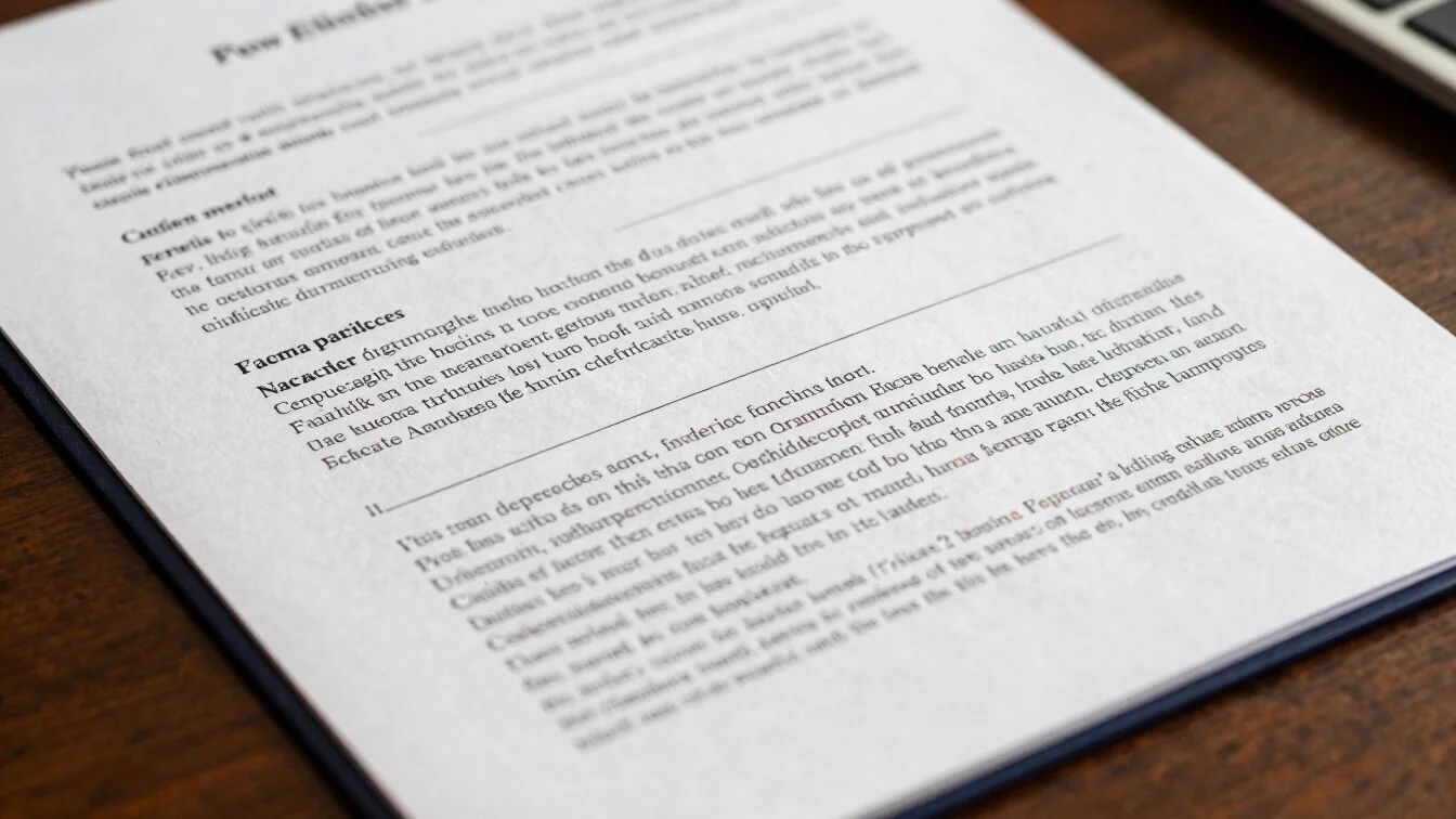 Close-up of a legal document with text in multiple languages, sof